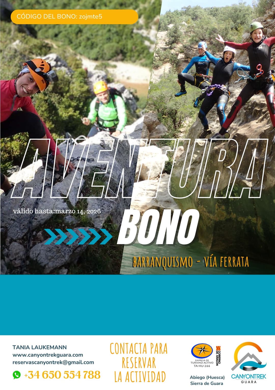 BONO REGALO CANYONTREK GUARA: REGALA UNA EXPERIENCIA INOLVIDABLE
