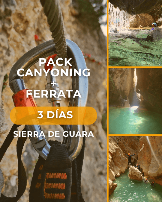 PACK AVENTURA GUARA - CANYONING + VIA FERRATA (3 DÍAS)