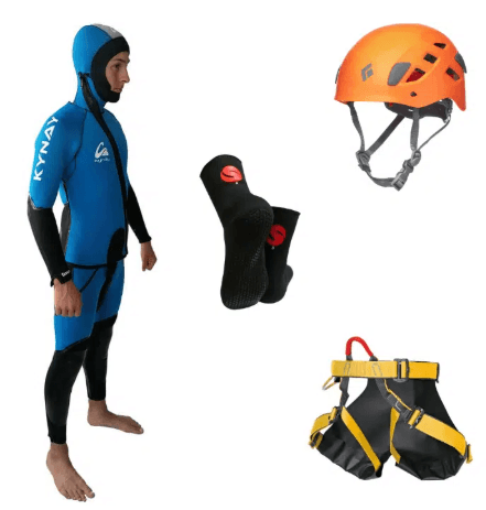  Neopreno + casco + escarpines + arnés completo